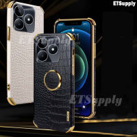 เคสโทรศัพท์ C53 Realme C51หนังจระเข้พื้นผิวหนังดูดซับผู้ถือแหวนนุ่มกันกระแทกเคสสำหรับ Realme Realme C51 C53เคส