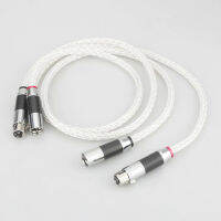 ใหม่8AG OCC Silver Plated สมดุลสายสัญญาณเสียงสีดำคาร์บอนไฟเบอร์ชายหญิงปลั๊ก HIFI Interconnect Cable Audiophil