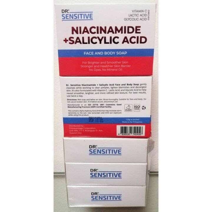 Jx936 Dr Sensitive Niacinamide Salicylic Acid Face And Body Bar Soap 120g Lazada Ph