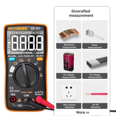 AN113D วัดอุณหภูมิมัลติมิเตอร์แบบดิจิทัล Ac/dc-Orange อัตโนมัติอัจฉริยะ