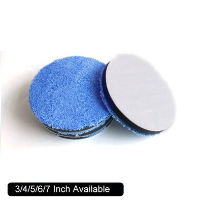 3/4/5/6/7 Inch Removing Wax Buffer Pads Microfiber Polishing Pad Replaceable Buffing Pads For DA/RO Polisher Car Wash Clean Adhesives Tape