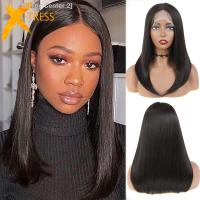 Straight Synthetic Lace Front Wigs Hairstyle With Baby Hair X-TRESS Darker Brown Daily Wear Wig For Black Women Heat Resistant [ Hot sell ] Toy Center 2