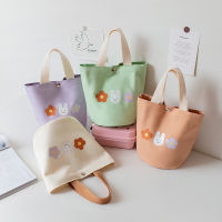 Hand Bag Womens Canvas Bag Korean New Fashion Student Lunch Bag Lunch Box Bag Bucket Hand Bag