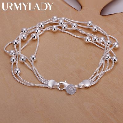 hot sell fashion fine product 925 Sterling Silver Jewelry chain beads Bracelets For cute lady women gifts free shipping H234