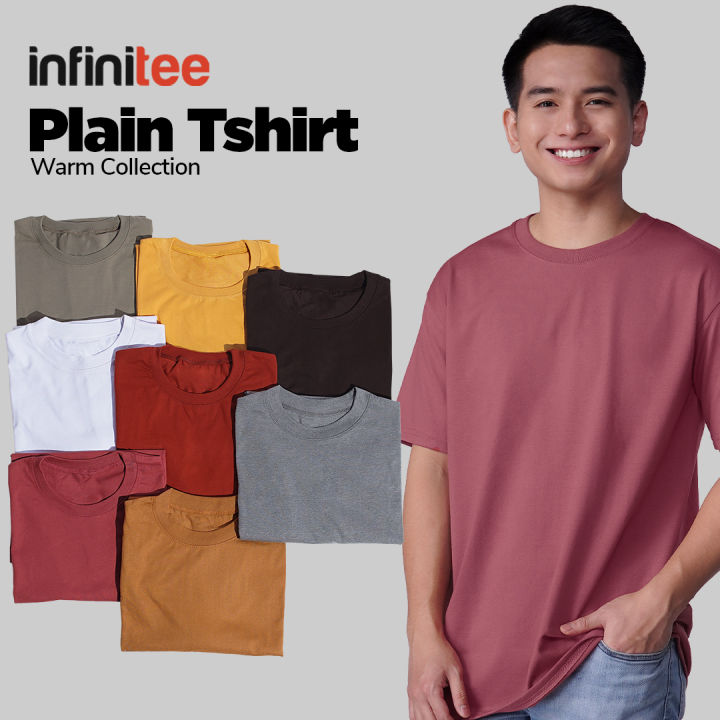 Infinitee Plain Tshirt Warm Colors Rust Cardinal Mustard Basic Casual  Cotton Shirt T Shirt Tees Tops The New