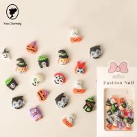 YOYO CHARMING 20Pcs เรซิน ฮาโลวีนเล็บศิลปะ rhinestone เครื่องประดับเล็บตกแต่ง มินิมินิ การตกแต่งเล็บแบบ3D อุปกรณ์เสริมความงาม เรโทร อุปกรณ์ทำเล็บ