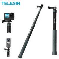 TELESIN 1.2M 3M Carbon Fiber Selfie Stick Monopod Extendable With 1/4 Screw For GoPro 11 10 9 Insta360 X2 X3 DJI Action 2 3 Cam