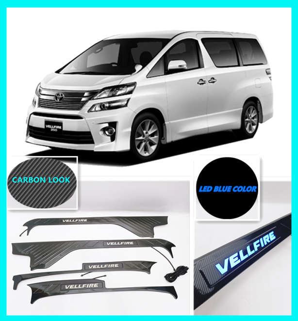 Toyota Vellfire ANH20 2008-2014 Interior INNER Side Sill Plate With Led ...