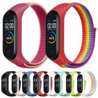 สายเปลี่ยนสำหรับ Xiaomi Mi Band 3 4 5 6,สายรัดข้อมือไนลอนระบายอากาศได้ดีสำหรับ Mi Band5 6