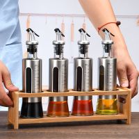 Kitchen Helper Wood Shelf Round Square Wooden Spice Rack Oil Pot Rack Wooden Oil Bottle Rack Bottle Seasoning Can Storage Rack