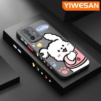 YIWESAN เคสสำหรับ Xiaomi Poco F4 Redmi K50 Pro K40s ลายการ์ตูนลูกสุนัขโชคดีมีน้ำค้างแข็งโปร่งใสแข็งด้านข้างเป็นขอบสี่เหลี่ยมแบบแข็งลายกล้องปลอกซิลิโคนเคสนิ่มป้องกันการกระแทก