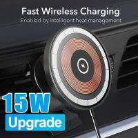 15W QI Magnetic Car Wireless Charger for macsafe iPhone 14 13 12 pro max mini Air Vent Car Phone Holder Stand Fast Car Charging