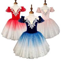 Childrens Ballet Tutu Skirt Little Swan Dance Dress Velvet Tops Fluffy Skirt Girls Ballet Costume Performance Costume