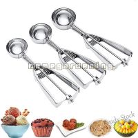 【Ready Stock】 ❒₪▧ C14 3 Size Ice Cream Scoop Stainless Steel Spoon Watermelon Baller Fruit Dessert Spoon Ball Maker Kitchen Tools