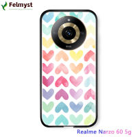 เคสป้องกันการกระแทกสำหรับ Realme 11 5G Realme Narzo 60 5G,เคสผู้หญิงสไตล์โบโฮเพชรพิมพ์ลายเกล็ดกระจกเทมเปอร์