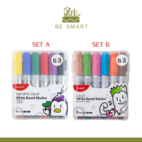 ปากกาไวท์บอร์ด  ปากกาเคมีลบได้ ปากกาเมจิกลบได้  erasable pen  erasable marker โมนามิ ชุด 6 สี MONAMI Sigma Flo Liquid WHITE BOARD MARKER