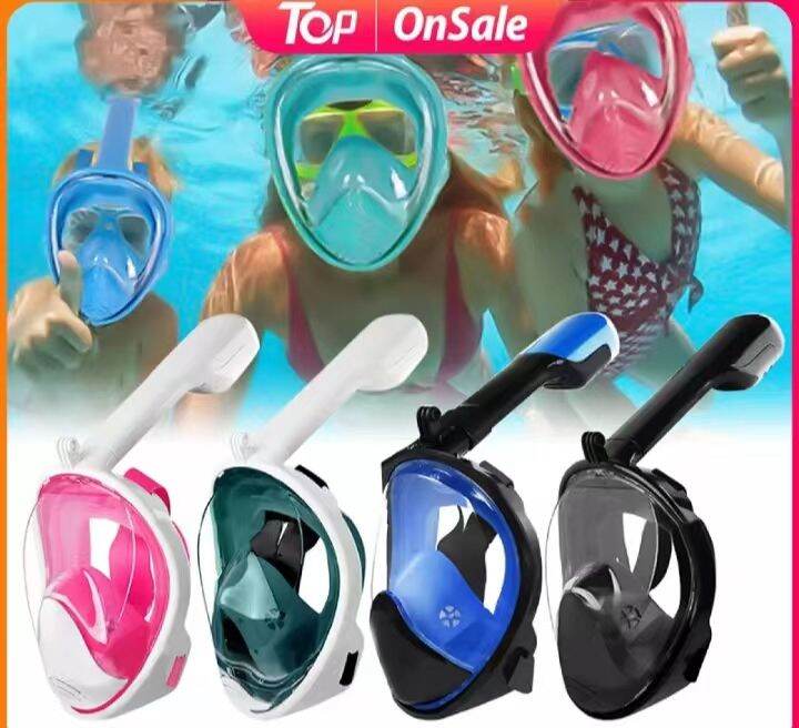 GM SHOP Full Face Snorkeling Set Anti Leak Easy Breathing Diving Mask ...