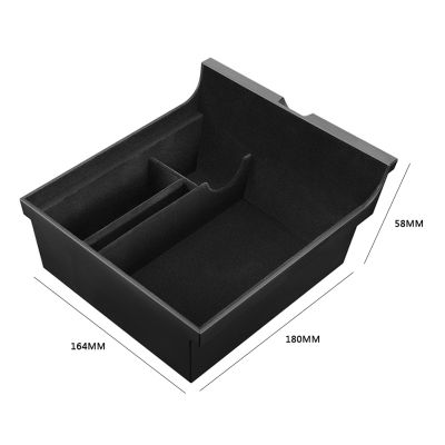 【CW】For Tesla Model3 Car Central Armrest Storage For Tesla Model 3 2021 Accessories Center Console Flocking Organizer Containers