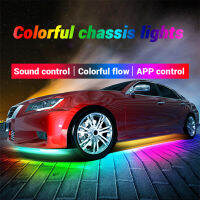 Dream Color ไฟ LED Strip รถ Underglow Neon Accent Kit 4ชิ้นกันน้ำภายนอกรถ Light Chasing Strip Bluetooth-Compatible