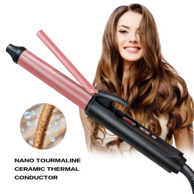 【CC】 Hair Curler Rotating Curling Iron Wand with Digital Display Electric Curly Waver Beach wave  Rolling