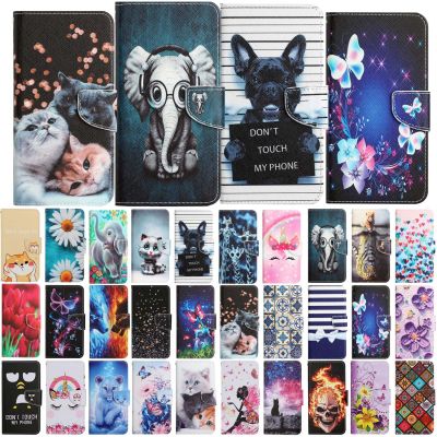 【LZ】 Leather Flip Phone Case For Samsung Galaxy A12 A22 A22S A32 A34 A52 A52S A54 5G Cat Butterfly Painted Wallet Card Holder Cover