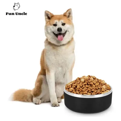 Dog Bowl for Food and Water Stainless Steel Pet Feeding Bowl Durable Non-Skid Insulated Heavy Duty with Rubber Bottom for Dogs