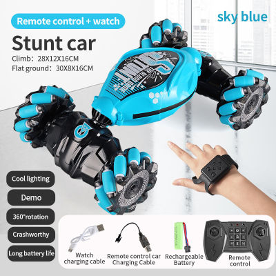 4WD 1:16 Stunt RC รถ LED Light Gesture Induction Deformation Twist Climbing วิทยุควบคุมรถของเล่นอิเล็กทรอนิกส์สำหรับเด็ก