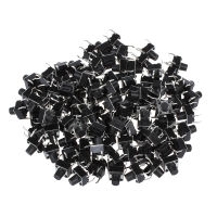 100 Pcs 6x6x7mm Momentary Tactile Tact Push Button Switch 4 Pin DIP Through Hole