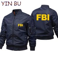 แจ็กเกอร์บอมเบอร์แจ็คเก็ตผู้ชายของแท้,FBI สหรัฐอเมริกาโล่ FBI นักบินเสื้อแจ็คเก็ตนักบินอากาศหนาเสื้อเบสบอลมอเตอร์ไซค์แจ็คเก็ตใหญ่พิเศษเสื้อกันลมบอมเบอ