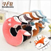 № HazyBeauty Cut Fox Animal Cotton Plush U Shape Neck Pillow Travel Car Home Pillow Nap Animal Pillow Health Care with Eye Mask