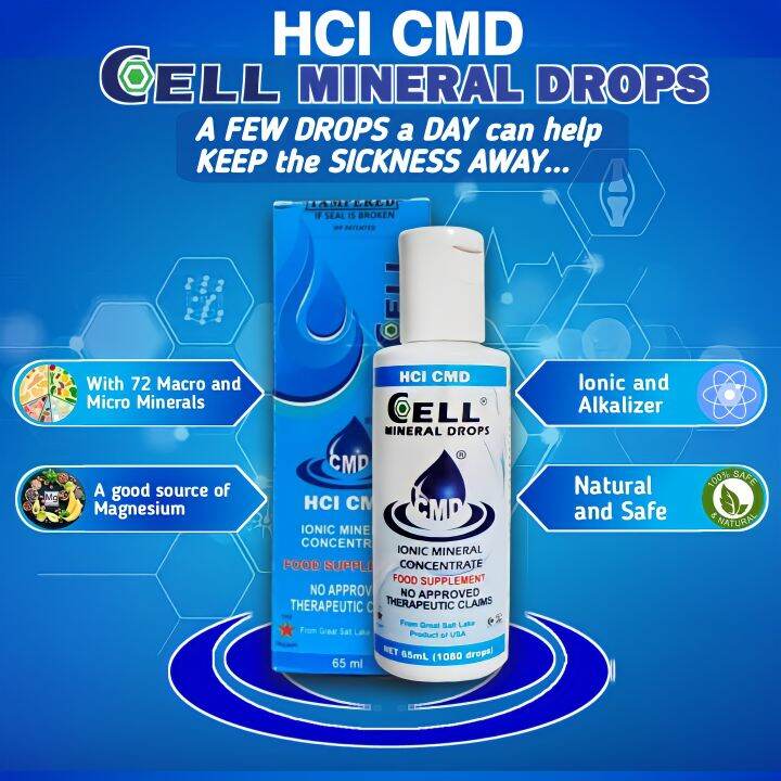 CMD Cell Mineral Drops Original HCI 60ml Cell Mineral Drops witn 72 Macro and Micro Minerals