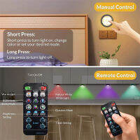 Hot Dimmable Touch Sensor LED ภายใต้ตู้ไฟ Warm White สีขาวคู่สี LED Puck ไฟปิดตู้เสื้อผ้าห้องครัว Night Light