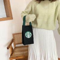 Startbuck ขาตั้งกล้อง Starbuck จีนกระเป๋าผ้าใบสาว2020ใหม่รุ่นเกาหลีพิมพ์ Starbuck กระเป๋าถือนันทนาการของเด็กผู้หญิงกระเป๋าถือ