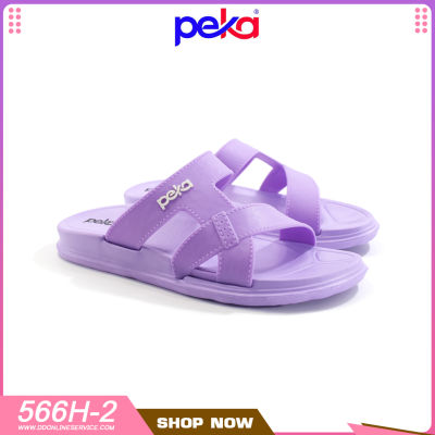 PEKA รุ่น 566H-2 รองเท้าแตะ  รองเท้าผู้หญิง รองเท้าใส่เดินเล่น รองเท้าแตะแบบสวม รองเท้าลำลอง รองเท้าส้นแบน รองเท้าใส่สบายๆ น้ำหนักเบา