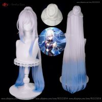 Honkai: Star Rail Jingliu Cosplay Wig 96Cm Silver White Gradient Blue Anime Wig Heat Resistant Synthetic Hair Wigs + Wig Cap