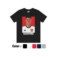 เสื้อยืดคอกลม เสื้อยืดลายนักฟุตบอล M. Rashford ชุดทีมเยือน S-5XL