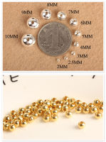 Wholesale 100PCS 234mm Metal Round Beads Stainless steel Beads Gold Spacer Beads DIY Loose Bead For Jewelry Making