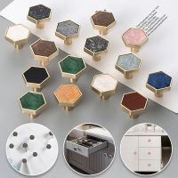 【YD】 Hexagonal alças para móveis estilo europeu furos únicos guarda-roupa cozinha armário gaveta puxa