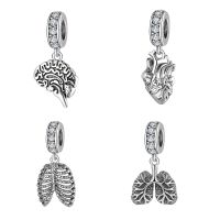 【HOT】❧ 925 Sterling Hat Lungs Ribs Pendants Beads Original Jewelry Making