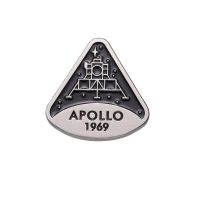 Apollo Moon Landing Commemorative Brooch Black English pins 1969 Metal Badge Accessories wholesale Gift to friends Fashion Brooches Pins