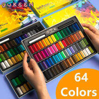 Korea Munuka อุปกรณ์วาดสีพาสเทลแบบนิ่ม24/32/48/64ชุดสีชอล์กสีขนาดเล็กทรงสี่เหลี่ยม