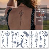 Semi-Permanent Waterproof Temporary Tattoo Stickers Feather Simple Flower Juice Lasting 2 Weeks Realistic Body Art Fake Arm Taty Stickers