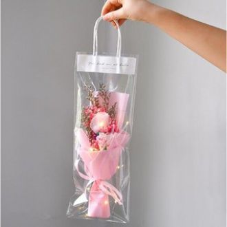 Hand Gift Bag ~ Transparent Flower Bag DIY Handicraft Holiday Gift Tote Bag Gift Decoration