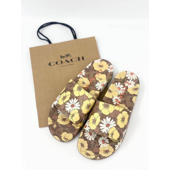 Coach Udele Sport Floral Coated Canvas Slide Size 6 Lazada PH