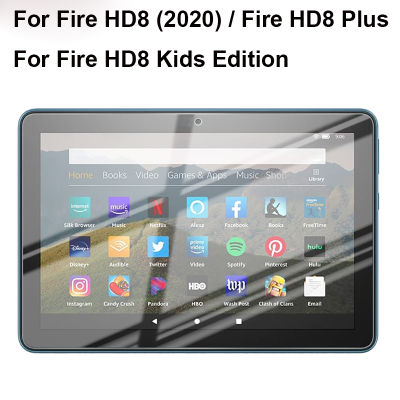 กระจกเทมเปอร์ปกป้องหน้าจอสำหรับAmazon Fire HD8 2020 HD8 Plusฟิล์มติดหน้าจอแบบใส