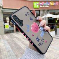 Jjlingji เคสสำหรับ Huawei P20 Lite 2019 Nova 5 Pro Nova 5i Pro แฟชั่นสวยกุหลาบบางมีน้ำค้างแข็งโปร่งใสแข็งขอบสี่เหลี่ยมกันกระแทกรูปแบบปลอกซิลิโคนคลุมทั้งหมดป้องกันการกระแทกเคสนิ่ม