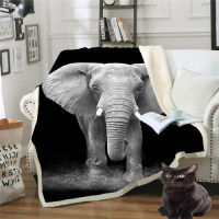 Animal big elephant 3D Sherpa blanket chill quilt cover