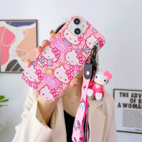 สำหรับเคสหนัง Samsung Galaxy S23 Note 20 Note 20 Plus S23บวก S23อัลตร้า Hello Kitty ชุด3ชิ้นสายคล้องเคสโทรศัพท์ตุ๊กตาซิลิโคนเหลว