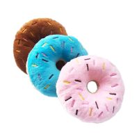 Soft Dog Donuts Plush Pet Dog Toys For Dogs Chew Toy Cute Puppy Squeaker Sound Toys Funny Puppy Small Medium Dog Interactive Toy Toys