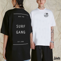 ? 12.12 SALE ? ® เสื้อยืด Over Long รุ่น Surf Gang Day สีดำ ขาว ( สกรีนนูน ) ใส่ได้ทั้ง ผช หญิง M L / OL